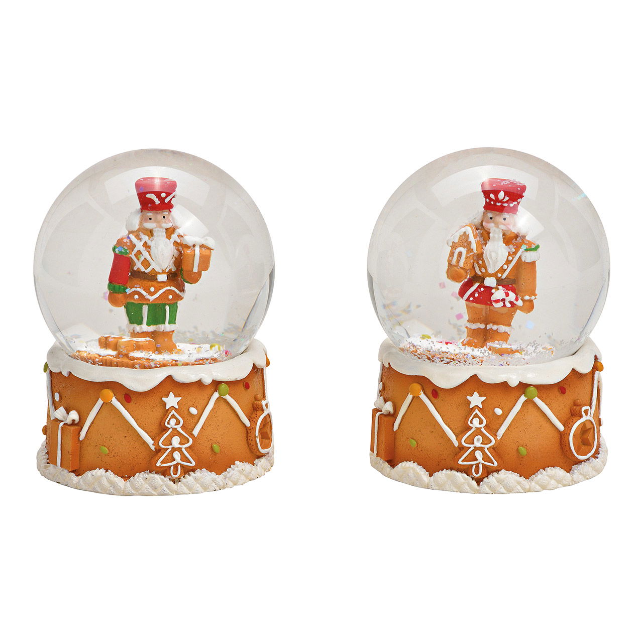 Schneekugel Nussknacker aus Poly, Glas Bunt 2-fach, (B/H/T) 7x9x7cm Schneekugel Nussknacker aus Poly, Glas Bunt 2-fach, (B/H/T) 7x9x7cm