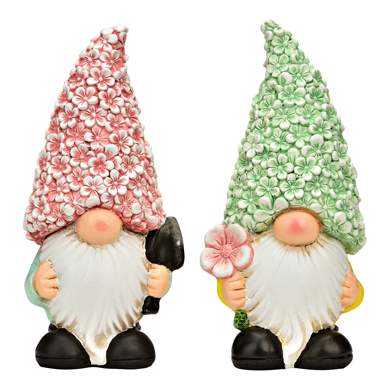 Gartenzwerg Wichtel aus Magnesia, 2-fach, Pink/Grün (B/H/T) 10x21x8cm Figur, Kleidung, Hut