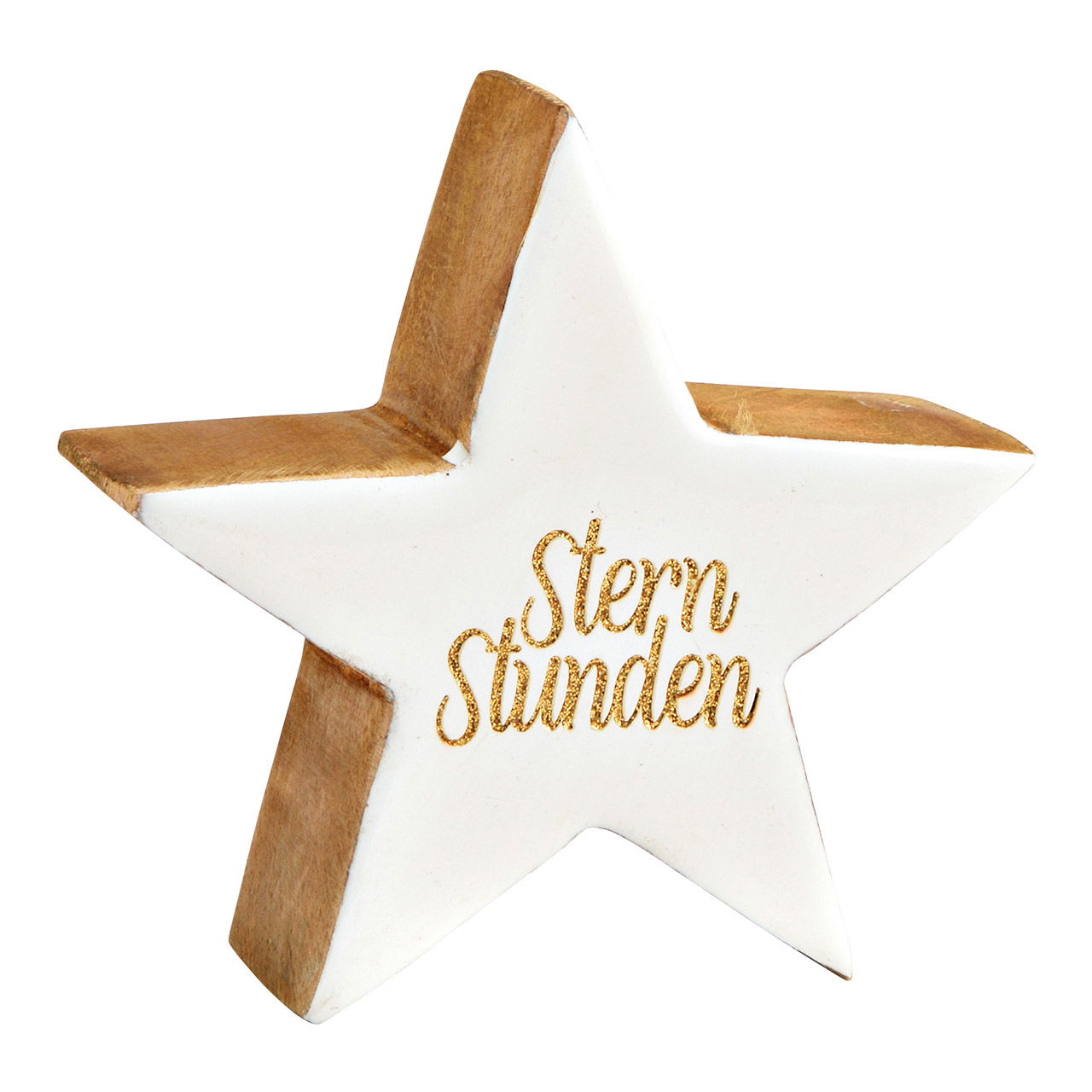 Ster, Sternstunden van mangohout wit (B/H/D) 9x9x4cm Ster, Sternstunden van mangohout wit (B/H/D) 9x9x4cm