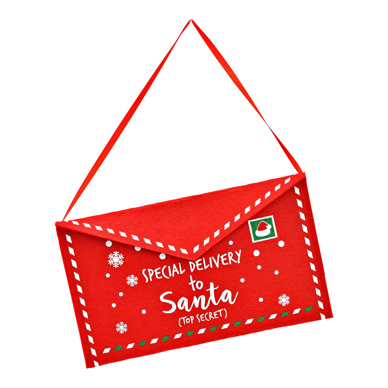Sacchetto per lettere a Babbo Natale in feltro, rosso (L/H/D) 27x15x1cm Sacchetto per lettere a Babbo Natale in feltro, rosso (L/H/D) 27x15x1cm