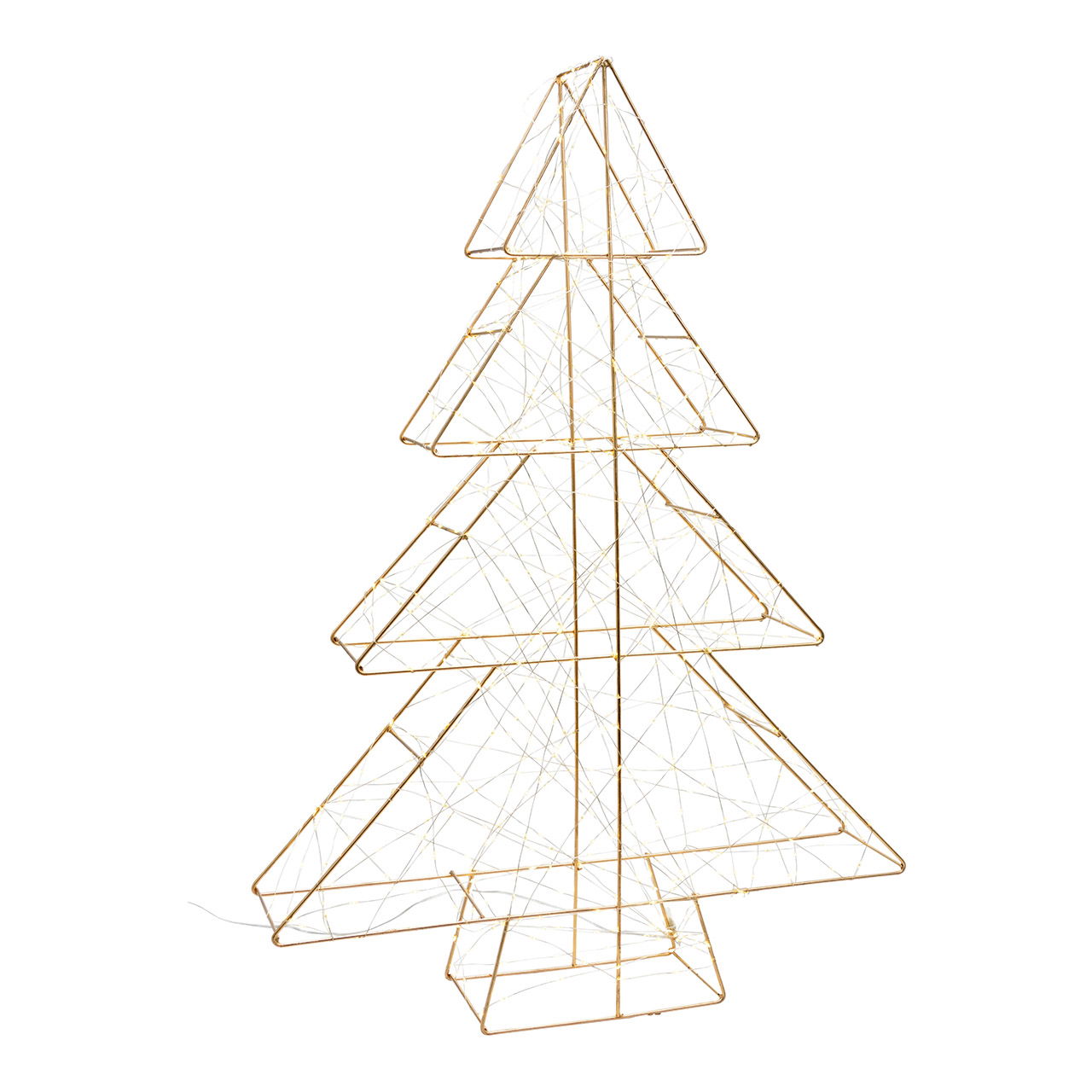 Albero di Natale illuminato 720 LED con timer 6/18H, bianco caldo, adattatore IP44, 24V 6W in plastica (L/H/D) 57x81x12cm