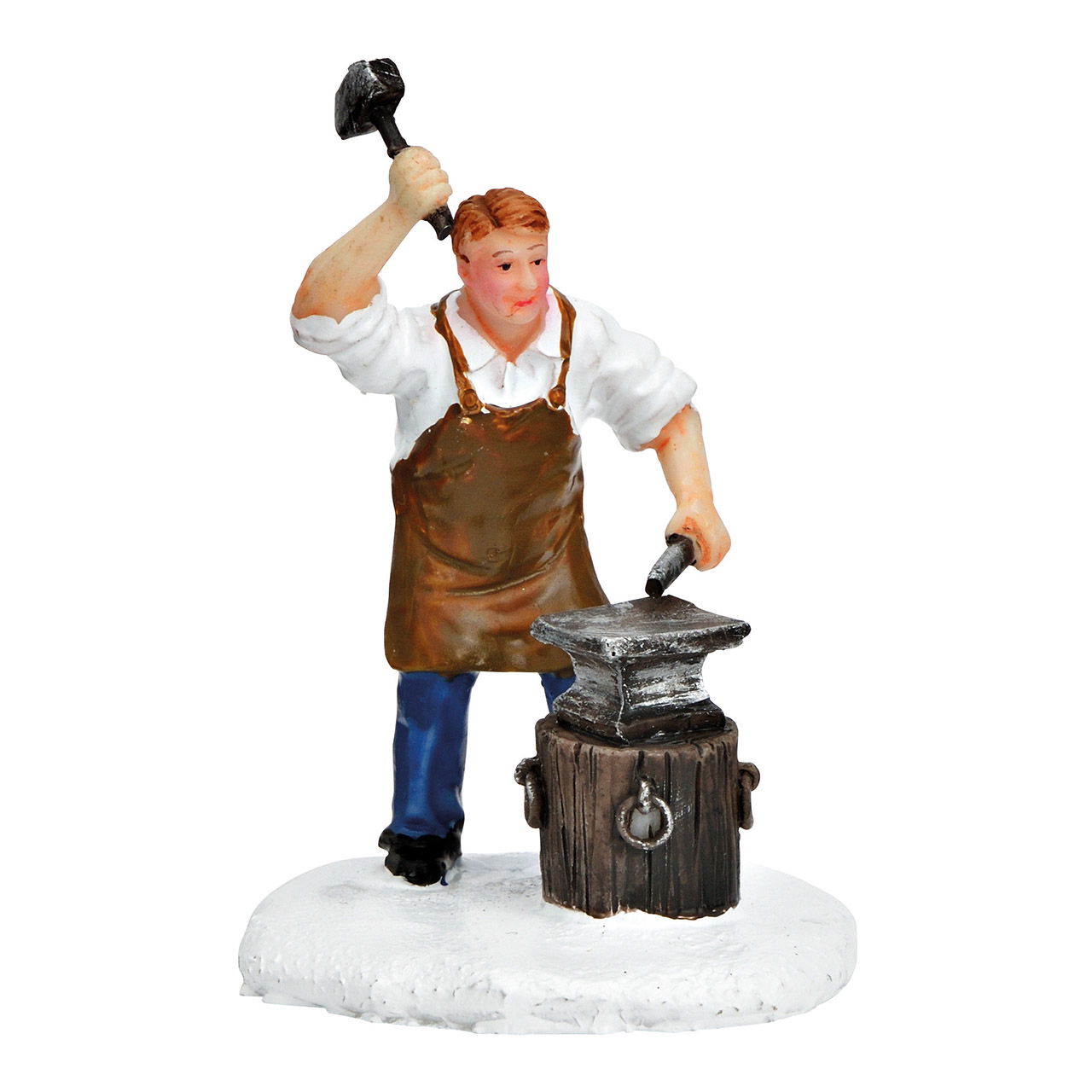 Miniature figure blacksmith made of poly colorful (W/H/D) 4x7x4cm