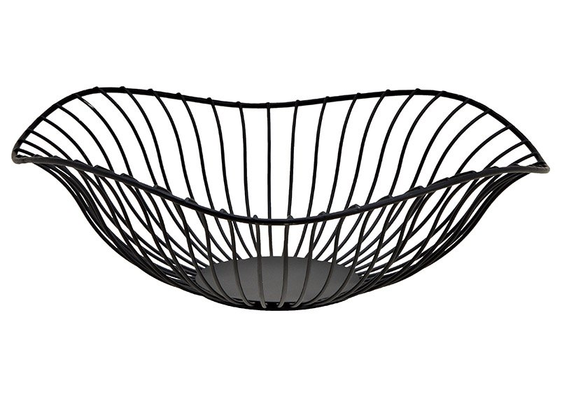 Basket metal black (W/H/D) 29x9x28cm