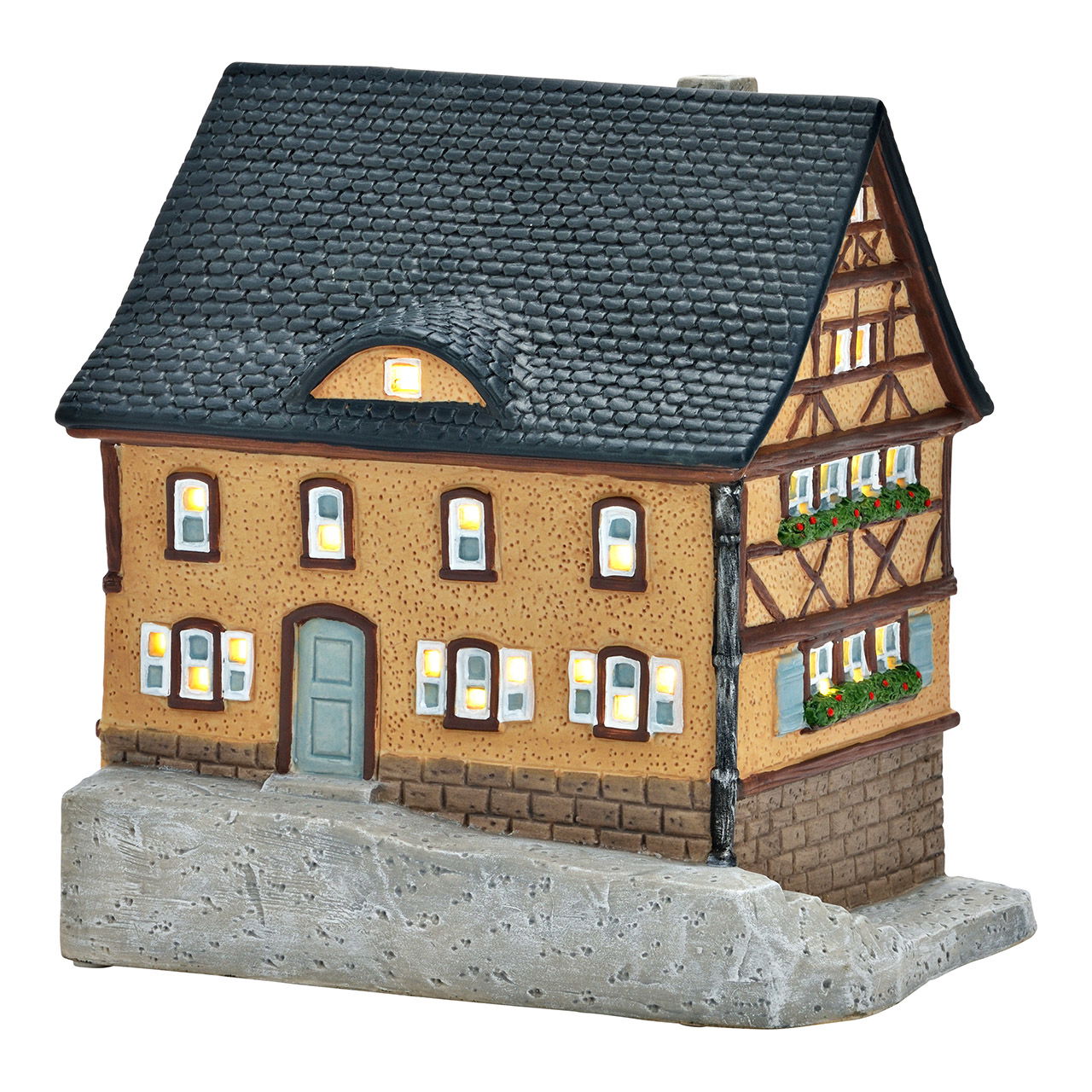 Wurm lichthuis "Plönlein in Rothenburg" gemaakt van porselein, kleurrijk (B/H/D) 18.6x18.4x15cm Gebäude, Hütte, Haus, Wohnen, Dach