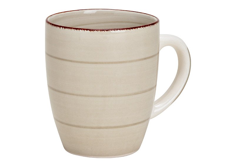 Stoneware mug beige (W/H/D) 11x10x8cm 360ml
