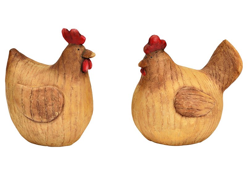 Ottica in legno di pollo da Poly marrone 2 pieghe, (L/A/D) 7x9x6cm