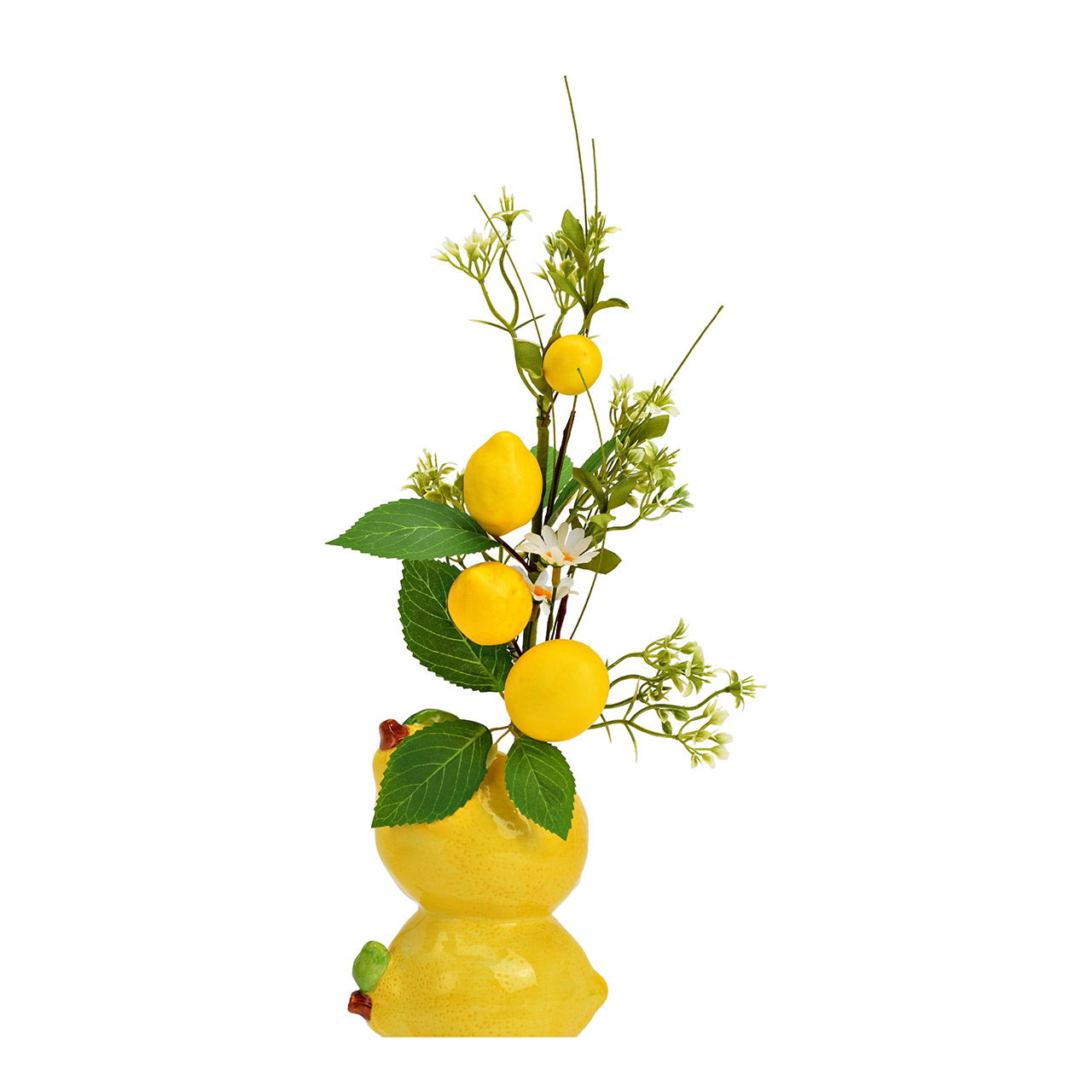 Artificial lemon branch made of plastic, yellow/green (W/H/D) 18x45x8cm