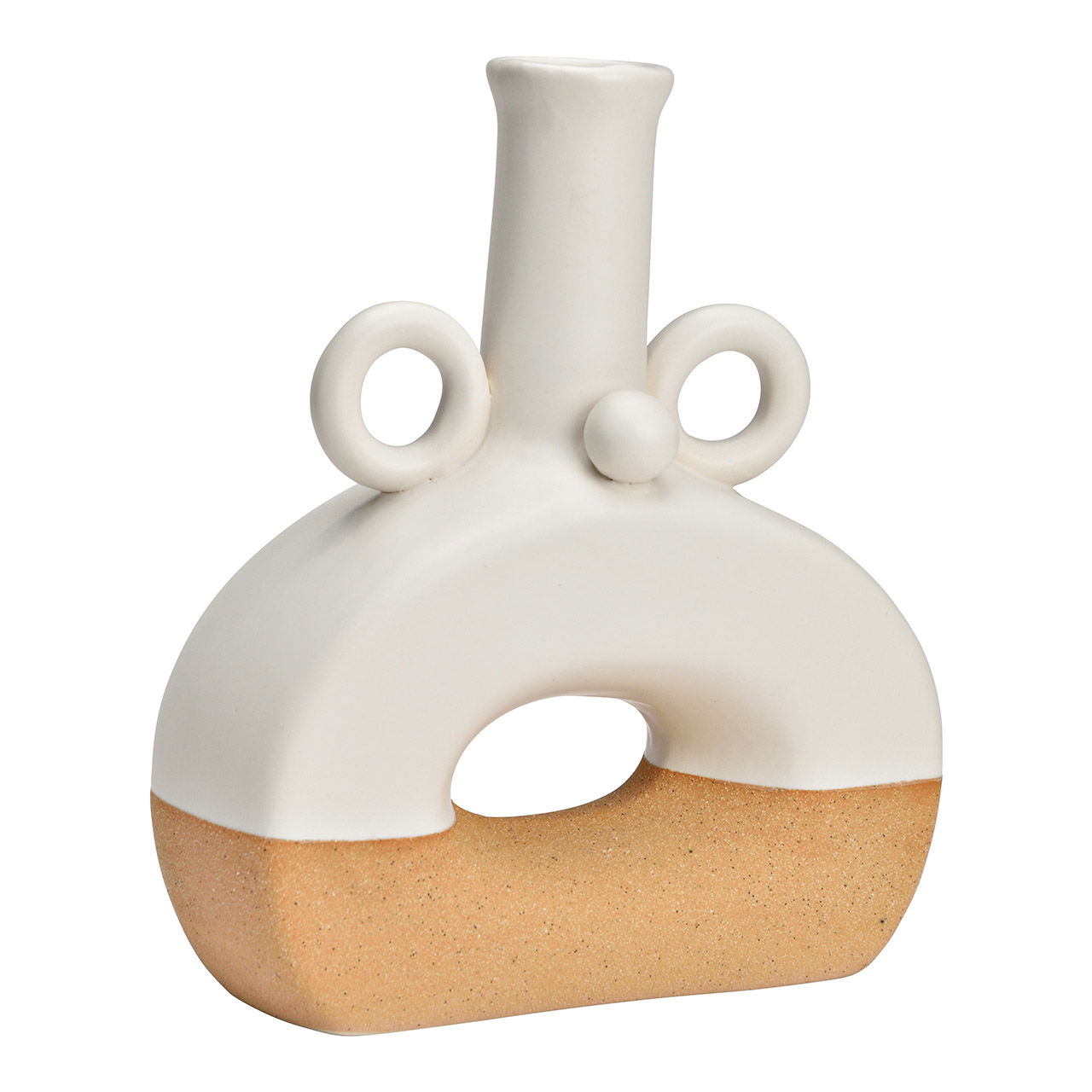 White ceramic vase (W/H/D) 16x20x6cm for dried flowers only