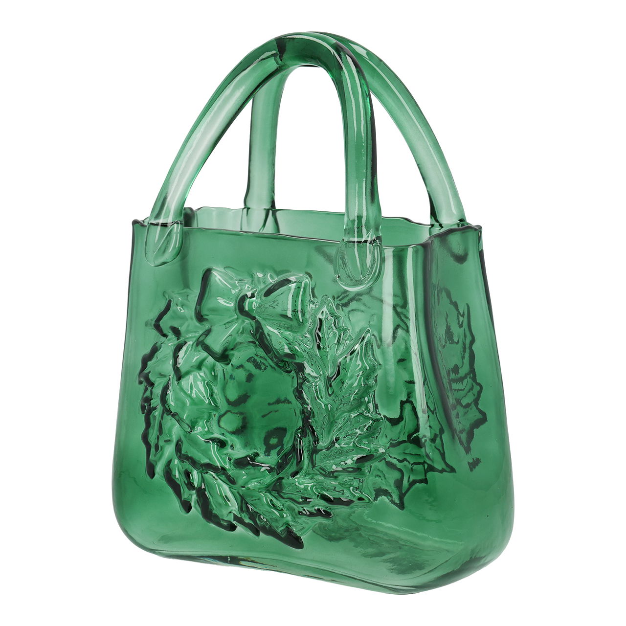 Vase Tasche aus Glas Grün (B/H/T) 20x26x12cm Tasche, Zubehör, Handtasche, Tragetasche, Geldbörse