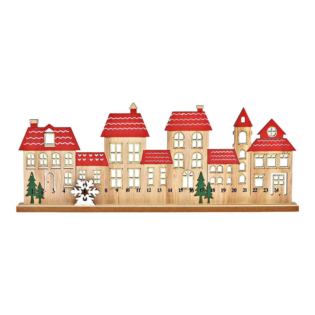 Houten displayhuisjes gekleurd (B/H/D) 45x17x4cm