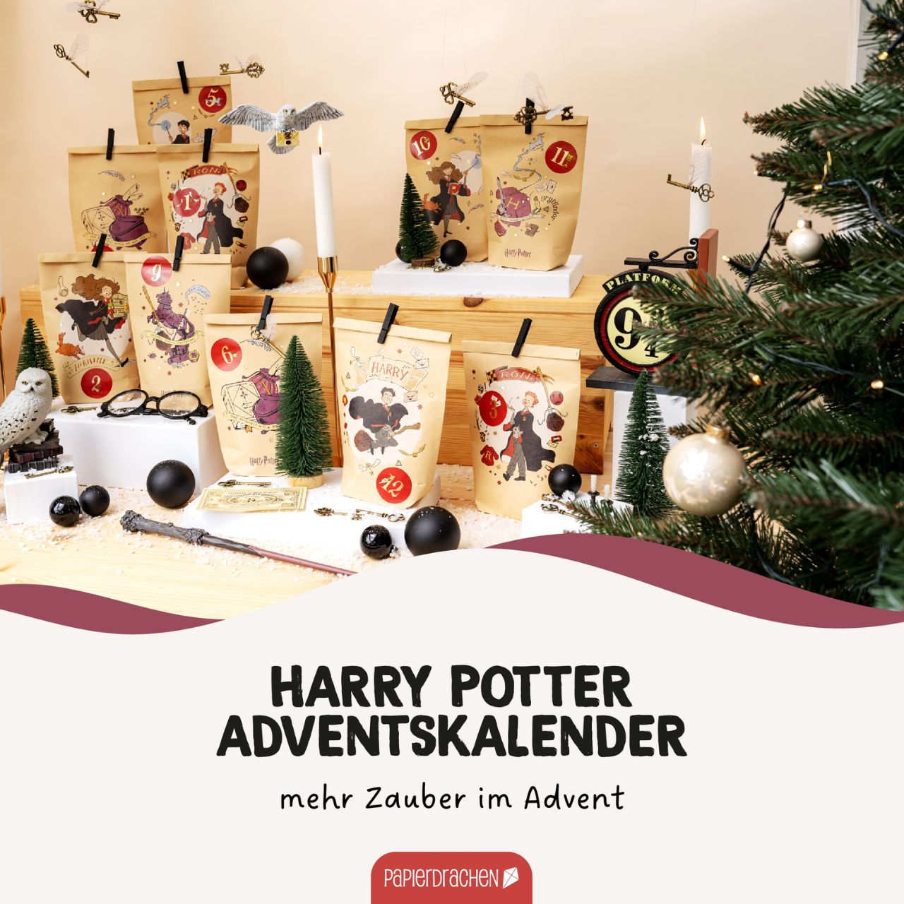 Adventskalender, Harry Potter, Papiertüten, Advent, Dekoration