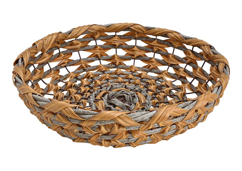 Bowl, basket made of plastic brown (w / h / d) 35x8x35cm