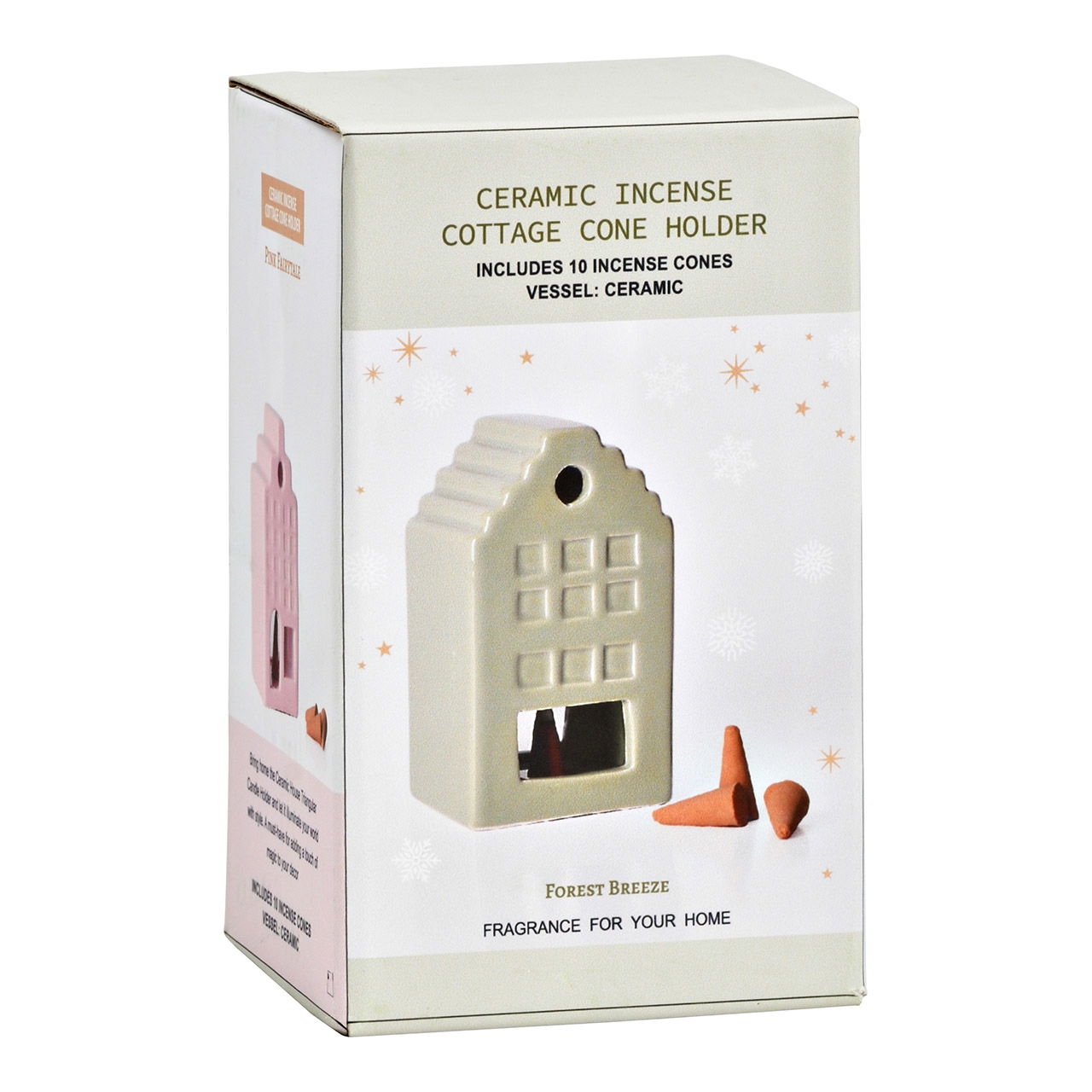 Portacandele con incenso in ceramica, 2 pieghe, verde/rosa (L/H/D) 7x13x7cm Portacandele con incenso in ceramica, 2 pieghe, verde/rosa (L/H/D) 7x13x7cm
