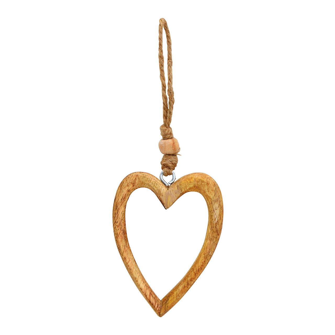 Appendino cuore di legno di mango marrone (L/H/D) 6x9x1cm