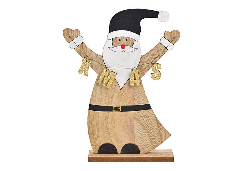 Espositore Babbo Natale Xmas in legno Marrone, nero (L/H/D) 20x26x4.5 cm
