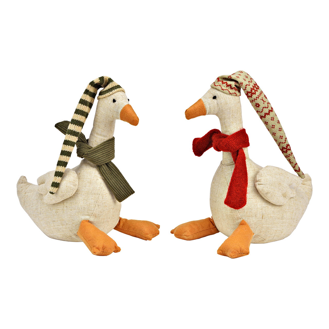 Duck made of textile, 2-fold, beige (W/H/D) 15x26x23cm