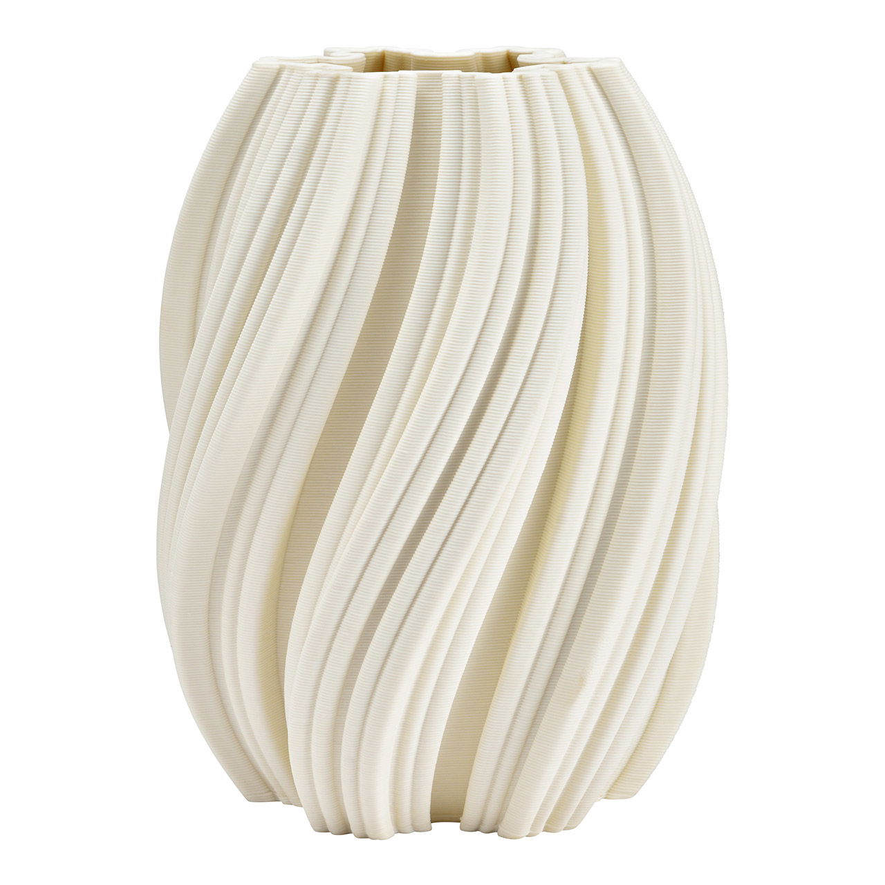 3D gedruckte Vase aus Keramik, Weiß (B/H/T) 18x24x18cm nur für Trockenblumen