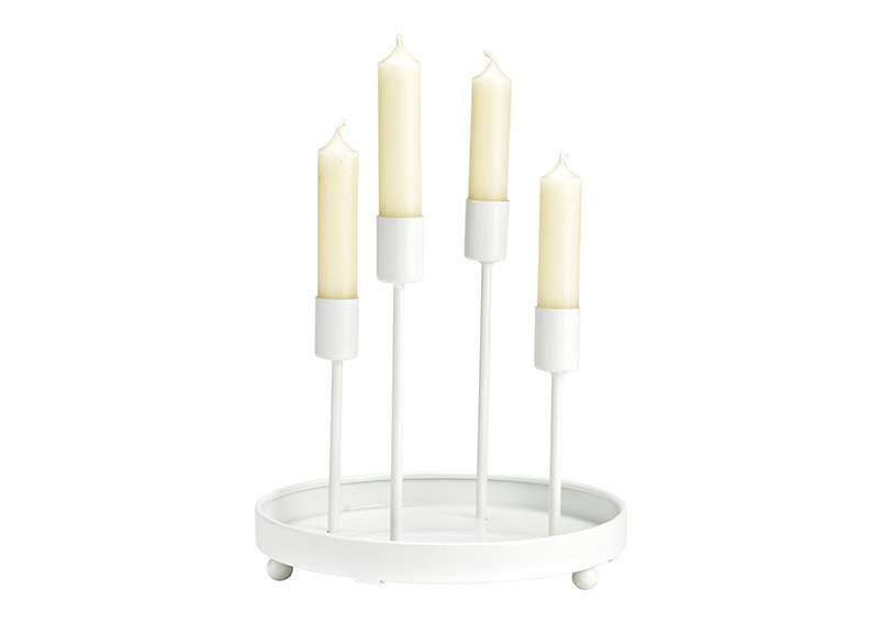 Advent wreath, candle holder made of white metal (W/H/D) 20x20x20cm