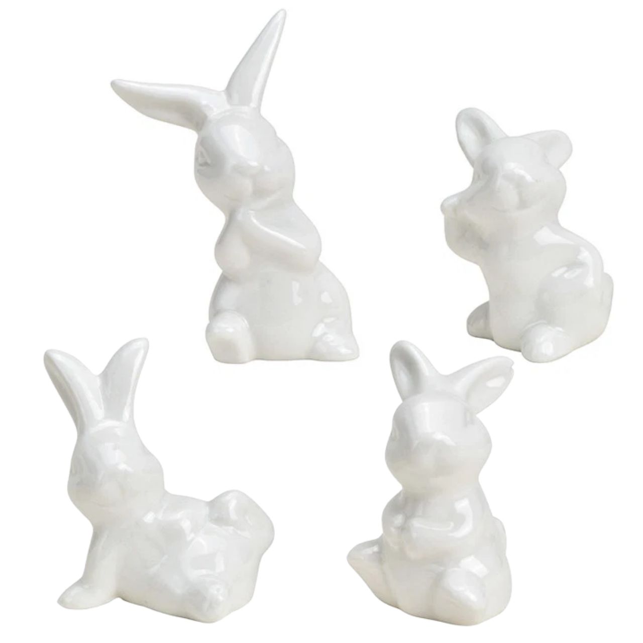 Osterhase, Hase, Keramik, Dekofigur, weiß