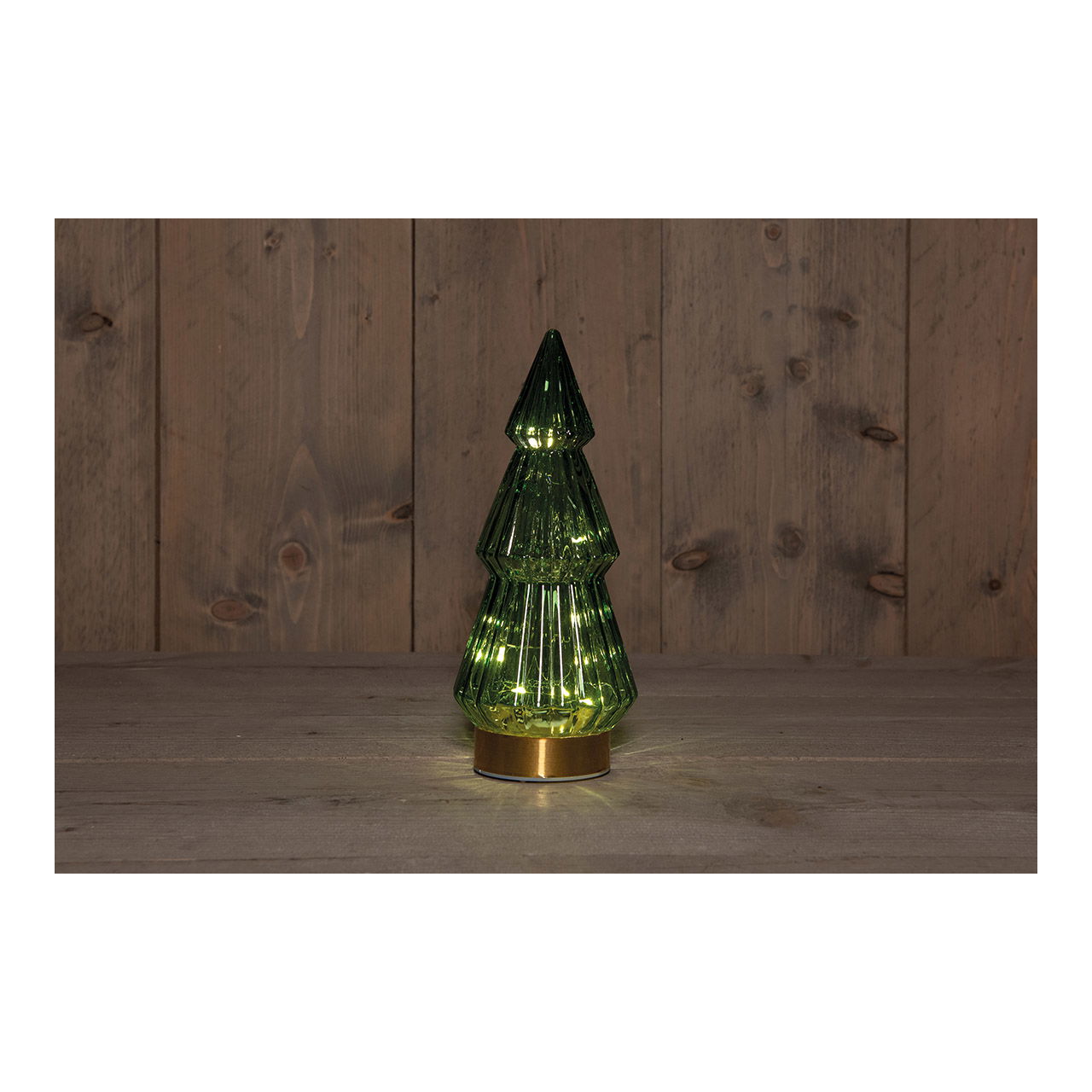 Albero di Natale con luce 10 LED in vetro verde (L/H/D) 10x23x10cm Funzionamento a batteria 3xAAA Albero di Natale con luce 10 LED in vetro verde (L/H/D) 10x23x10cm Funzionamento a batteria 3xAAA