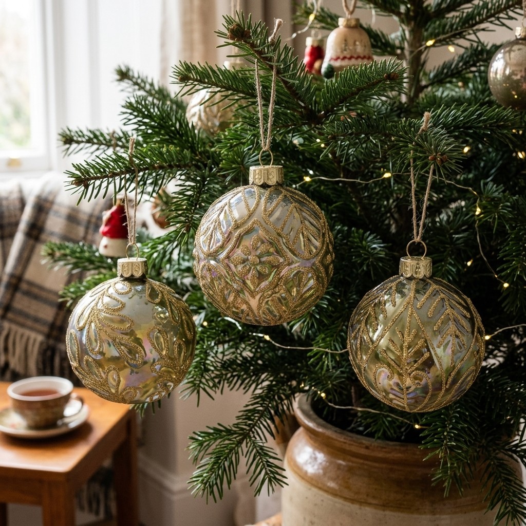 Weihnachtskugeln, Baumkugeln, Glasornamente, Gold, Weihnachtsbaum