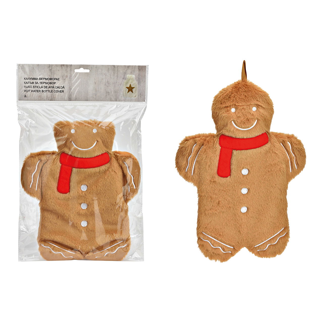 Wärmflasche Lebkuchen Plüschbezug 0,7L aus Kunststoff braun (B/H/T) 26x35x3cm Wärmflasche Lebkuchen Plüschbezug 0,7L aus Kunststoff braun (B/H/T) 26x35x3cm