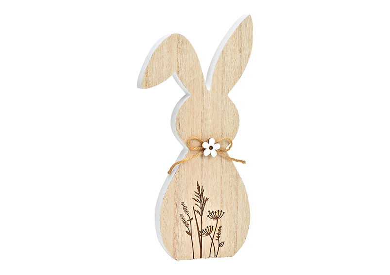 Aufsteller Hase, Frohe Ostern, Aus Holz Natur (B/H/T) 9x15x2cm | 10039230