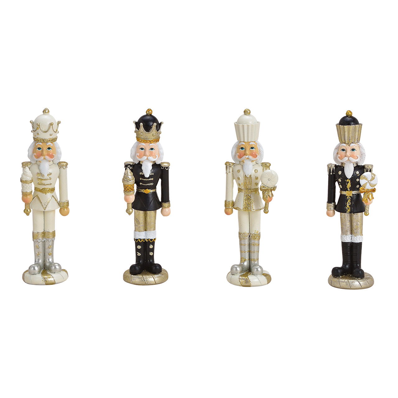 Nutcracker made of poly white, black 4-fold, (W/H/D) 6x17x5cm