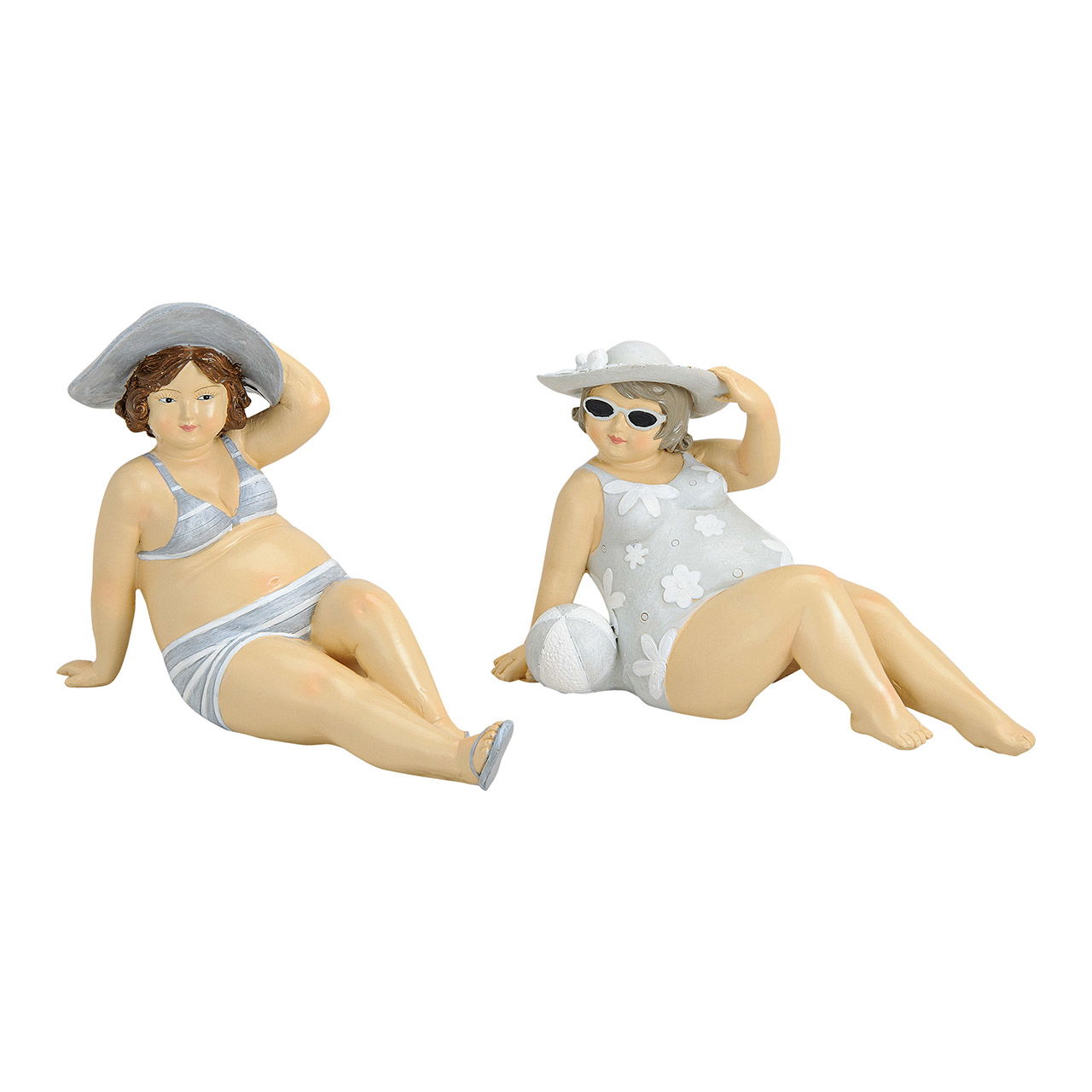Femme en maillot de bain en poly, assorti 2 fois, L18 x P8 x H14 cm Figur, Erwachsener, Weiblich, Person, Frau