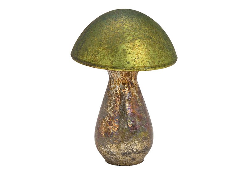 Mushroom made of green glass (w / h / d) 14x21x14cm