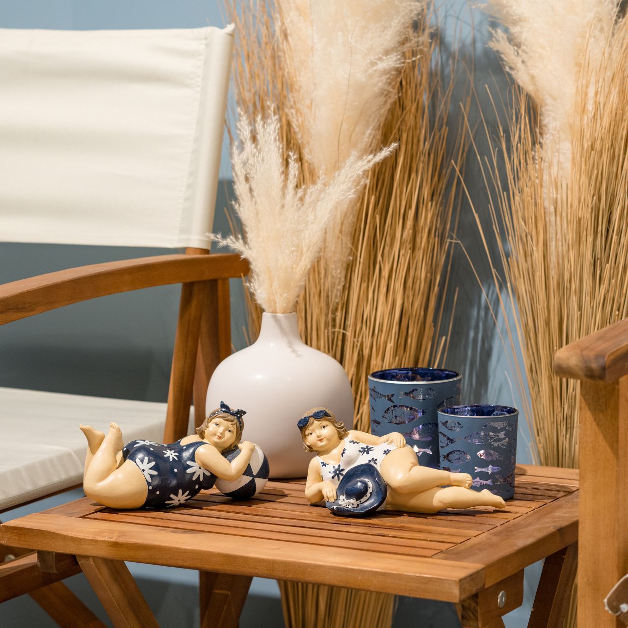 Windlicht Maritim aus Glas blau 2-fach, (B/H/T) 9x10x9cm Windlicht Maritim aus Glas blau 2-fach, (B/H/T) 9x10x9cm