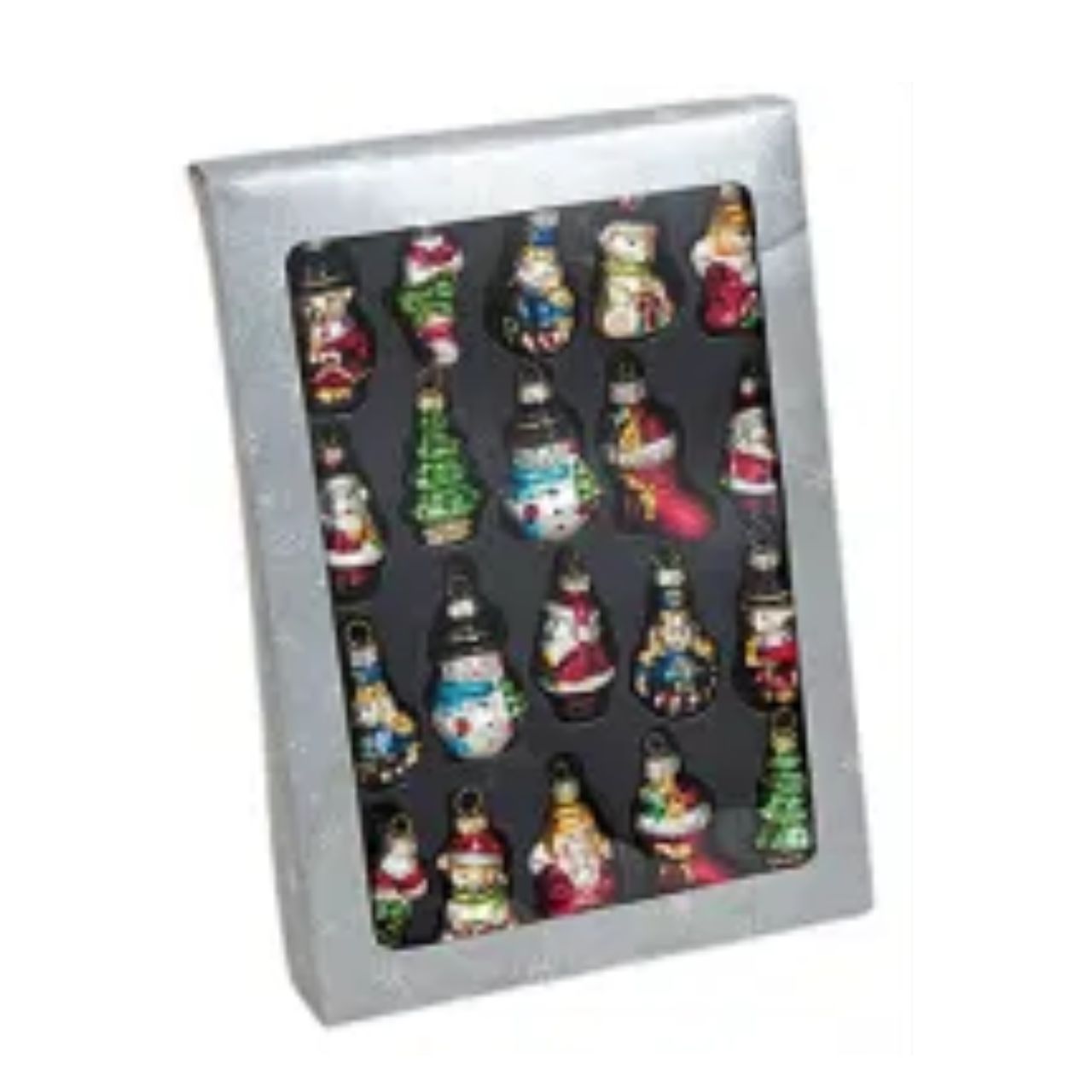 Weihnachtshänger aus Glas, Bunt, 20tlg, (B/H/T) 4x6,5x3cm Weihnachtsgläser, Baumschmuck, Sparkly Gläser, Figure Ornaments, Adventssammlung