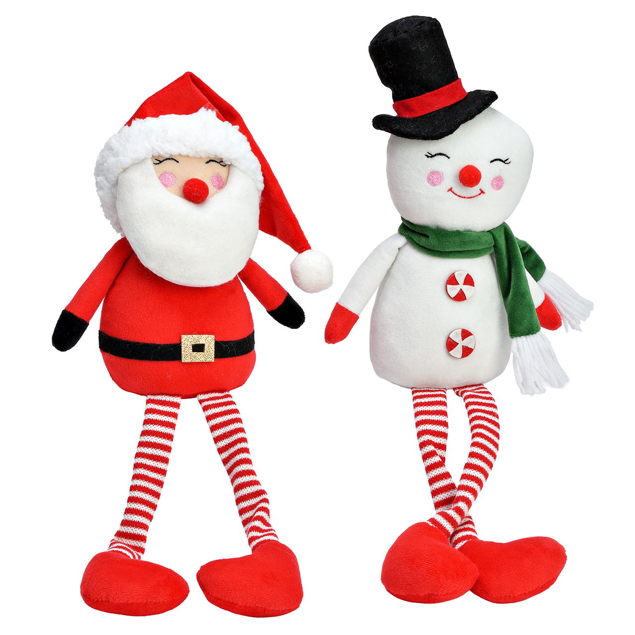 Père Noël/Manimal de neige Tabouret de bord en textile Multicolore 2 fois assorti (L/H/P) 18x53x26cm Draußen, Natur, Plüsch, Spielzeug, Schneemann