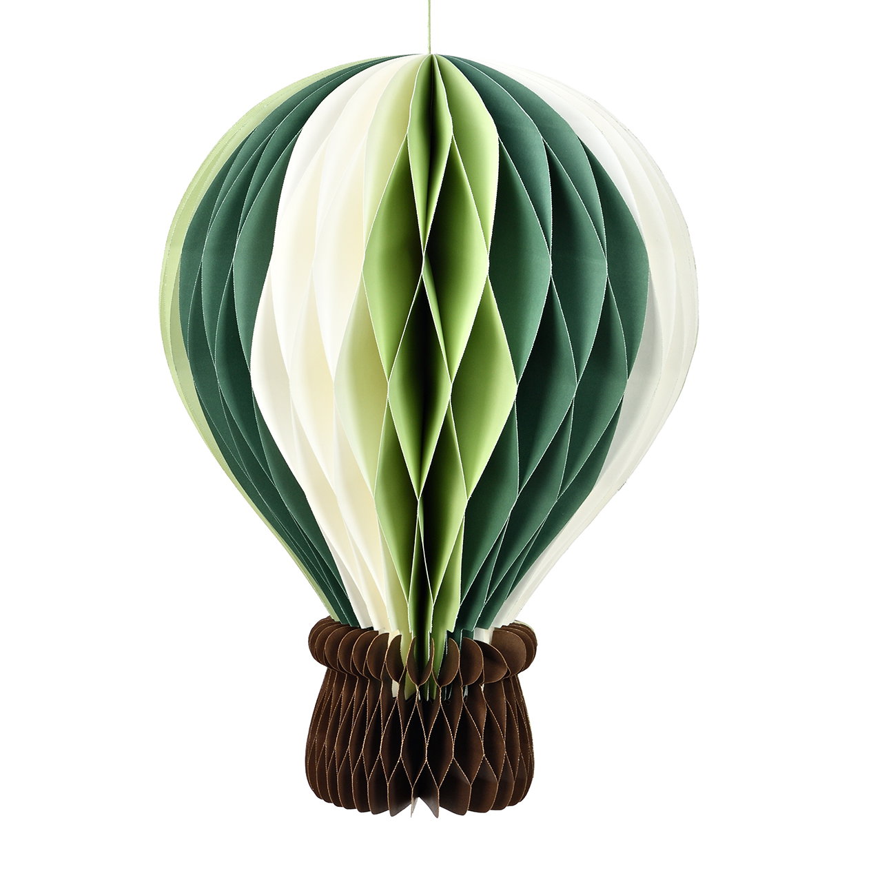 Papierdekoration, hängender Schmuck, Wabenball, grün weiß, Ballenk ornament