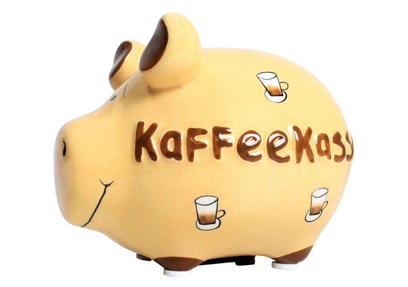 Spardose KCG Kleinschwein, Kaffeekasse, aus Keramik (B/H/T) 12,5x9x9 cm