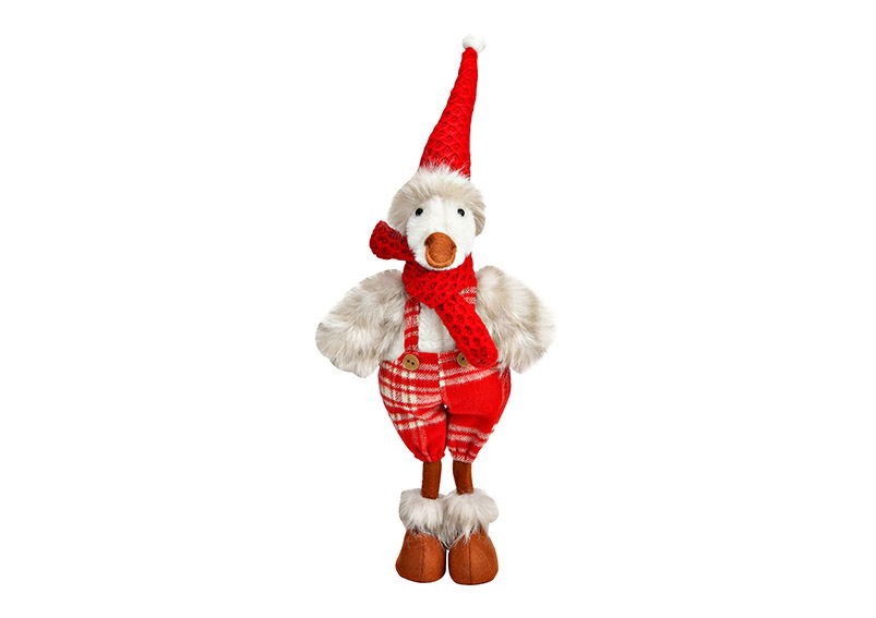 Pato de Navidad de tela rojo, blanco (A/A/A) 20x51x11cm