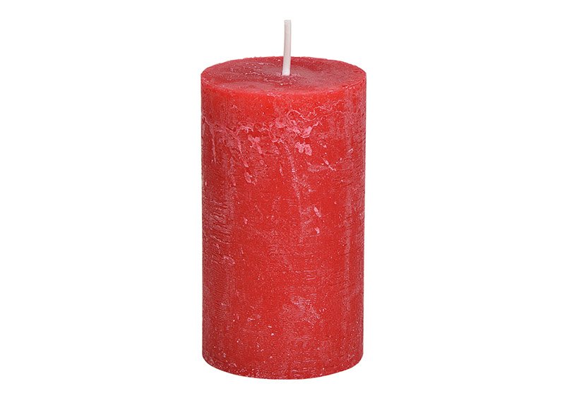 Candle 6,8x12x6,8cm made of wax red