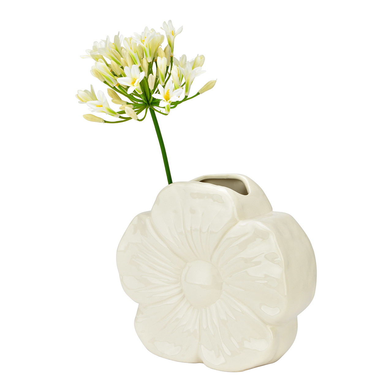 Vase Blume aus Porzellan, Weiß (B/H/T) 22x19x9cm | 10045327