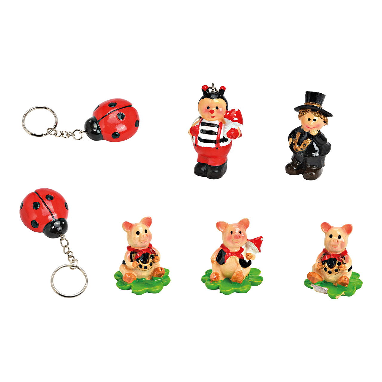 Lucky charm in poly bag, assorted (W/H/D) 3x5x3 cm