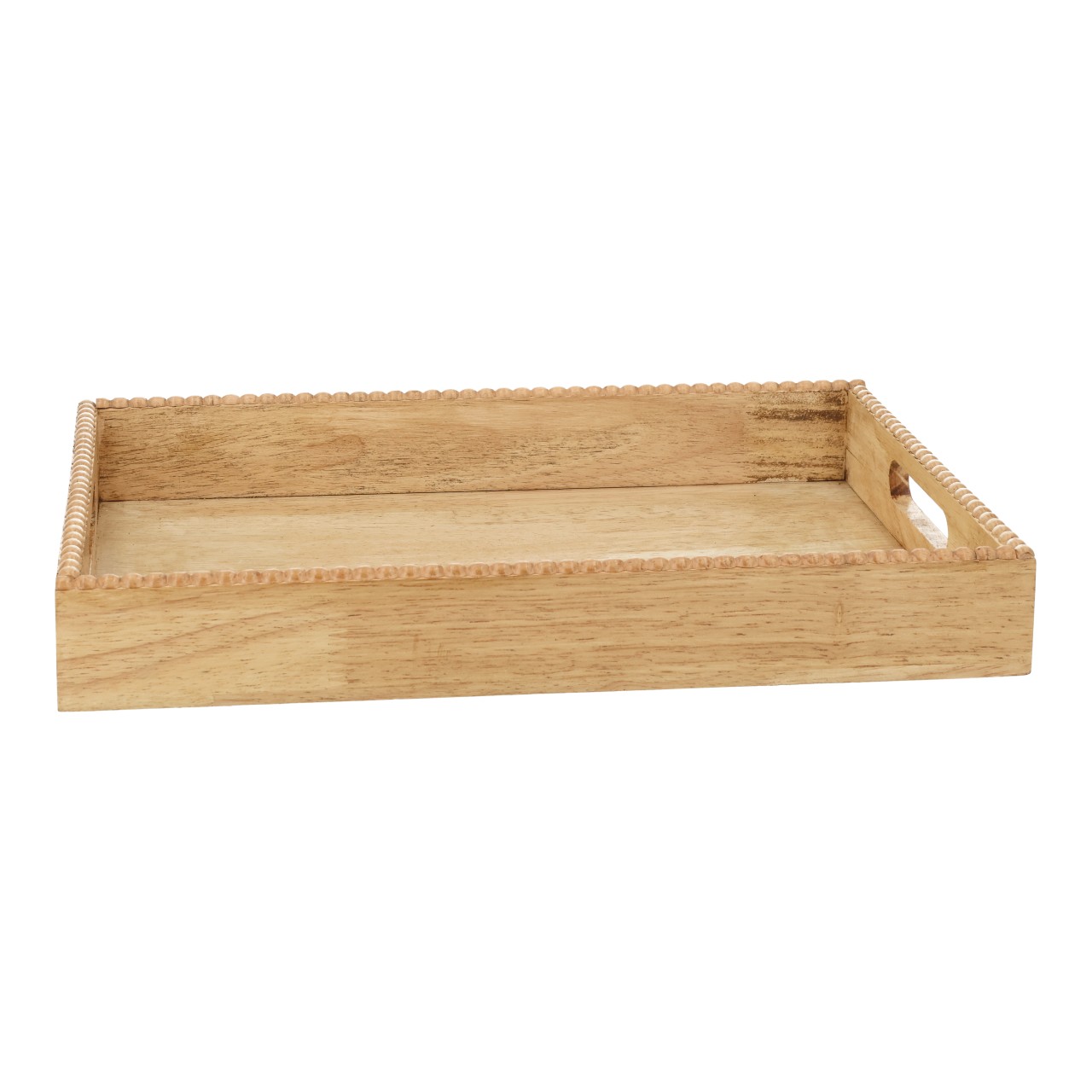 Vassoio in legno marrone (L/A/P) 25x4,8x35 cm Holzschale, Aufbewahrungsbehälter, Holzbutler, Servierbrett, Schale mit Griffen