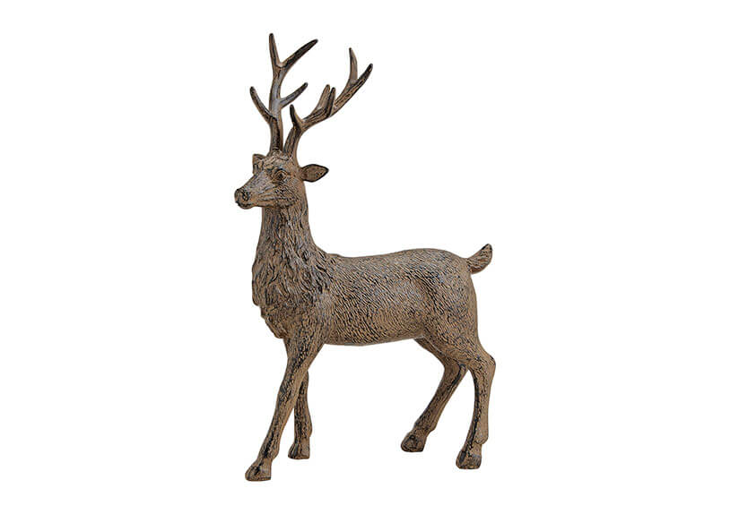 Hirsch aus Poly, Antik-Braun (B/H/T) 19x28x9cm Hirsch aus Poly, Antik-Braun (B/H/T) 19x28x9cm