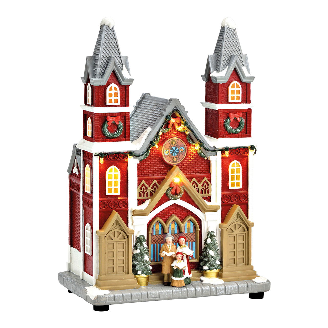 LED Lichthaus Rathaus mit Sound aus Poly, Bunt (B/H/T) 19x28x12cm