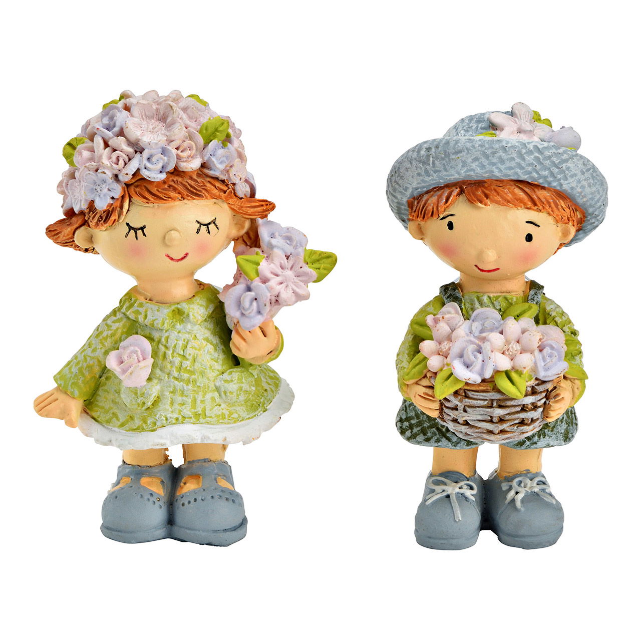 Figur Kind mit Blumen aus Poly 2-fach, Bunt (B/H/T) 6x9x4cm Figur Kind mit Blumen aus Poly 2-fach, Bunt (B/H/T) 6x9x4cm