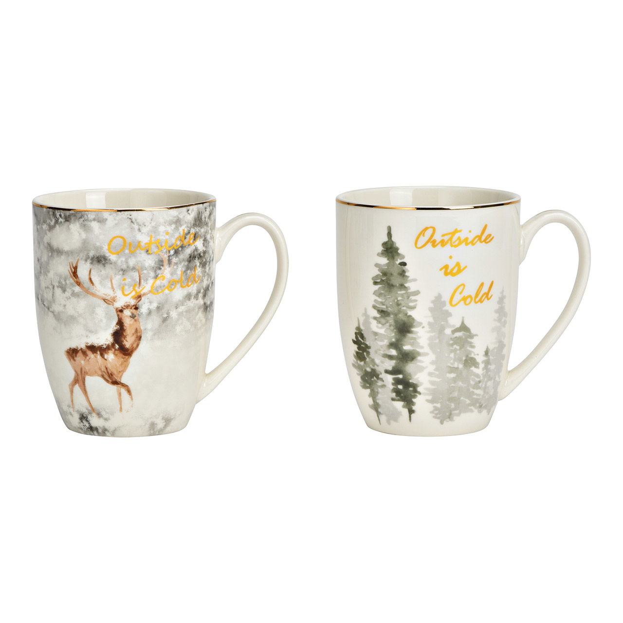 Mug Forêt d'hiver/cerf décor 