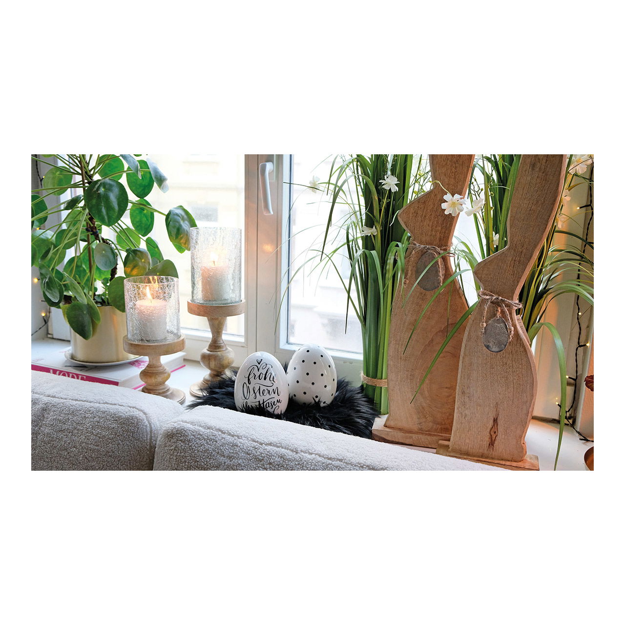 Coussin d'assise en fourrure synthétique noir Ø34cm Pflanze, Pflanze im Topf, Innenarchitektur, Fensterbank, Pflanzgefäß