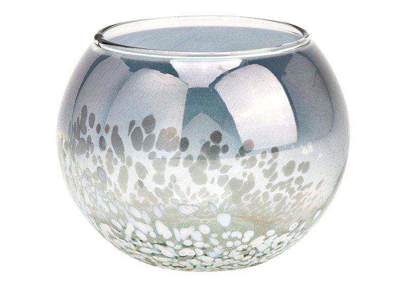 Glass lantern white (W/H/D) 13x10x13cm