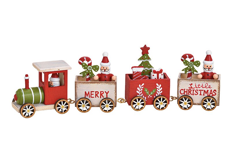 Christmas train, wood, 28x8x4cm