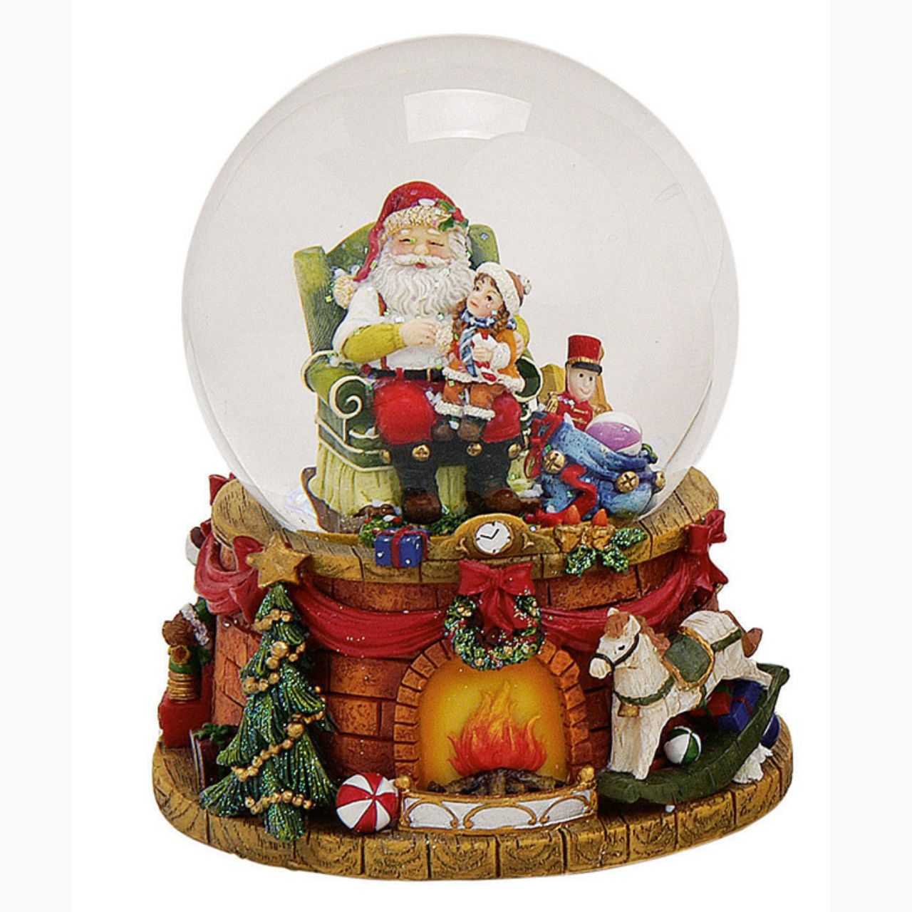 Spieluhr/Schneekugel Nikolaus aus Poly, 11x15x11cm Person, Figur