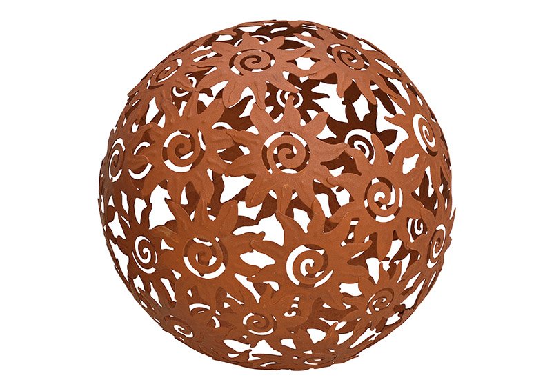 Ball, sun decor made of metal brown ø24cm