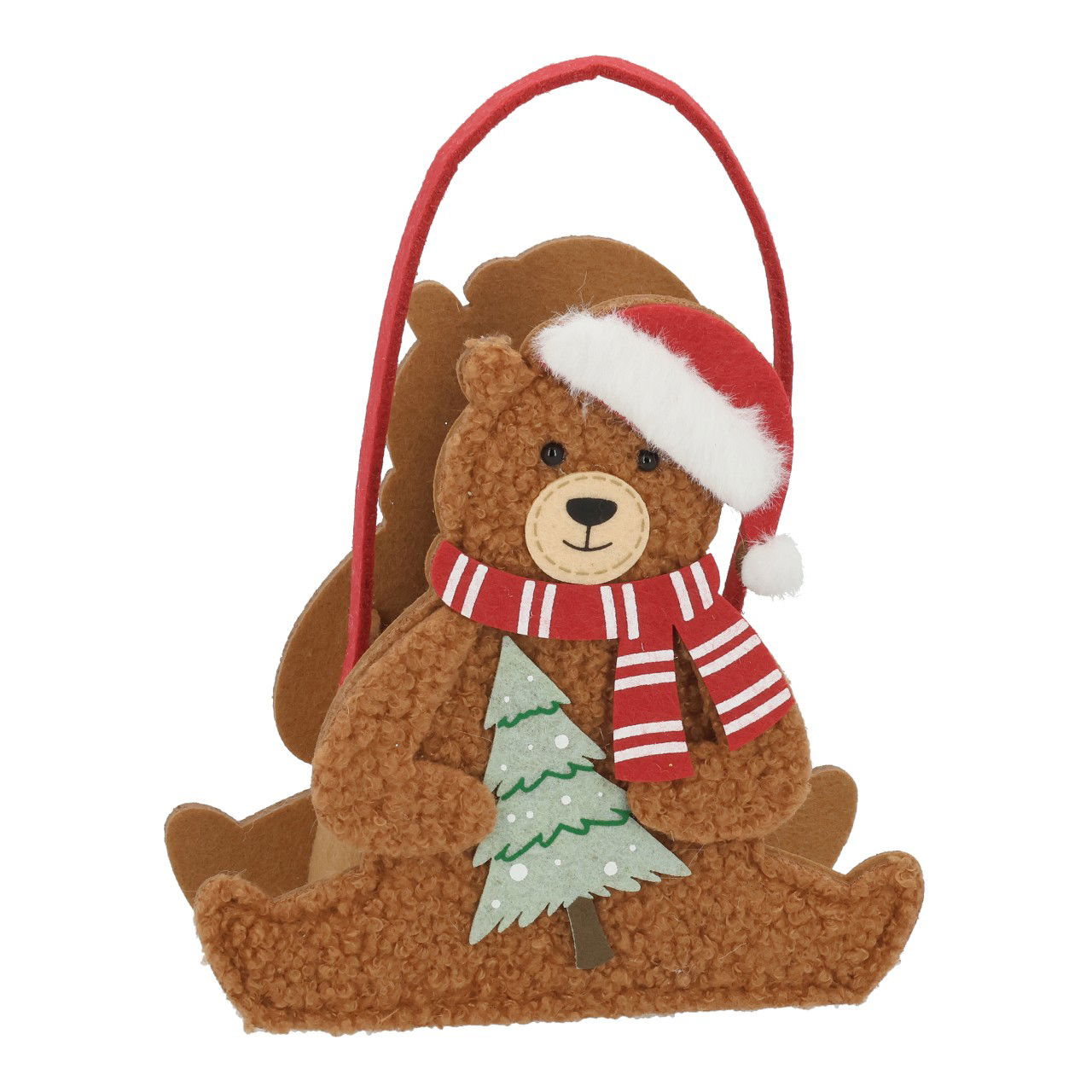 Cesta de fieltro oso marrón (A/A/P) 16x16x7cm Plüsch, Spielzeug, Tasche